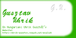 gusztav uhrik business card